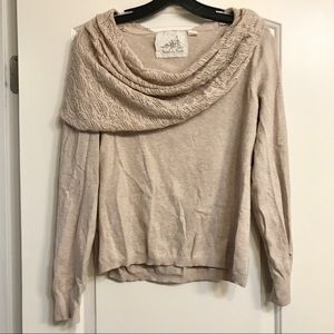 Anthropologie Lace Cowl-neck Sweater